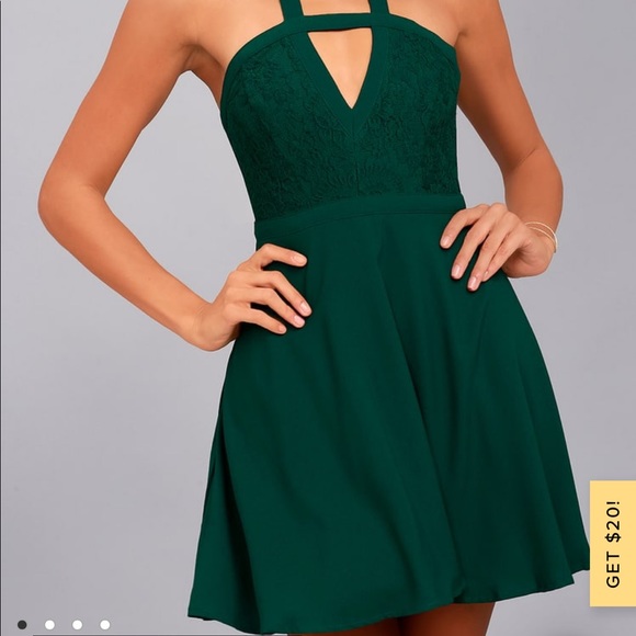 Lulus Green Halter Dress - Picture 5 of 9